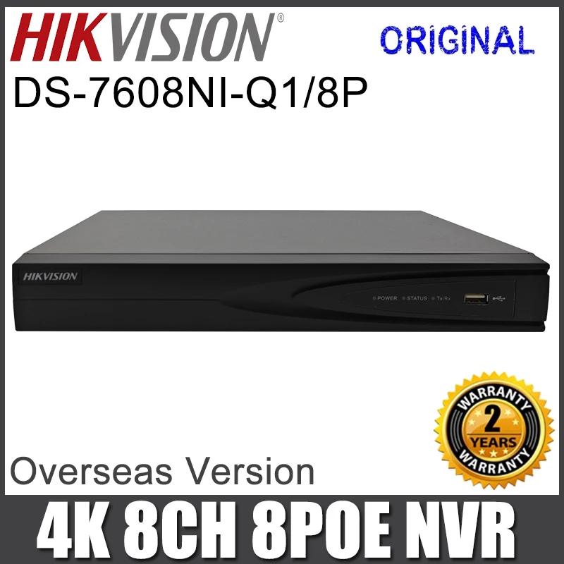 Hikvision DS-7608NI-Q1/8P, 8CH, 8PoE, 4K NVR 1U Ʈũ  , Hik-Connect , ִ 8MP IP ī޶  , ǰ